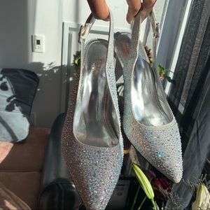 Silver studded heels